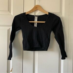 Zara Black Ribbed Crop Top